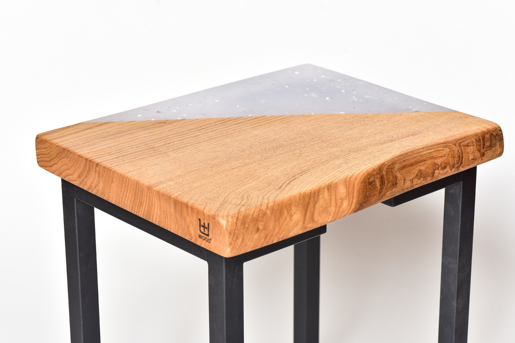 レジンスツール(ナラ×白ラメ)