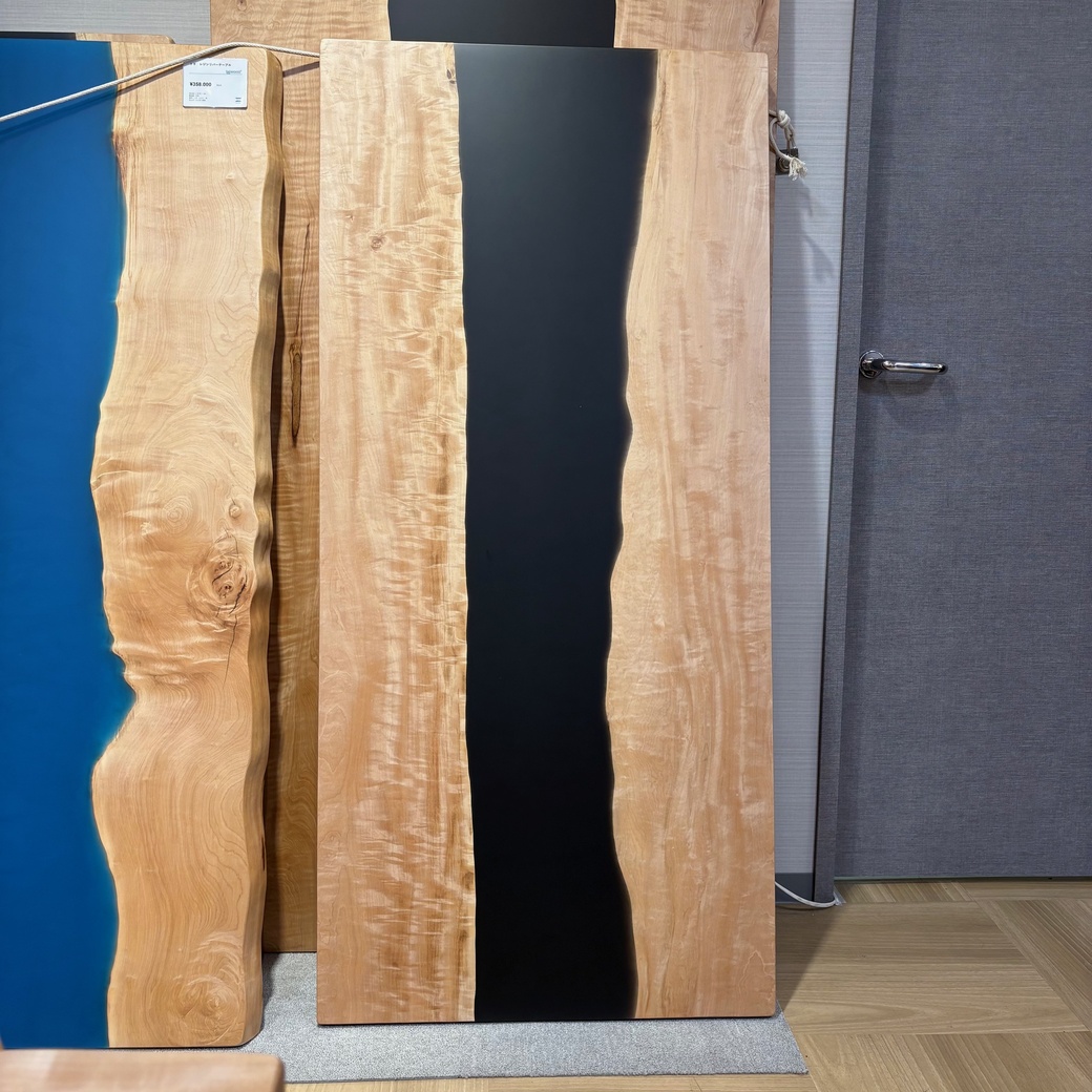 トチレジンリバーテーブル(ブラック)[1500-700]