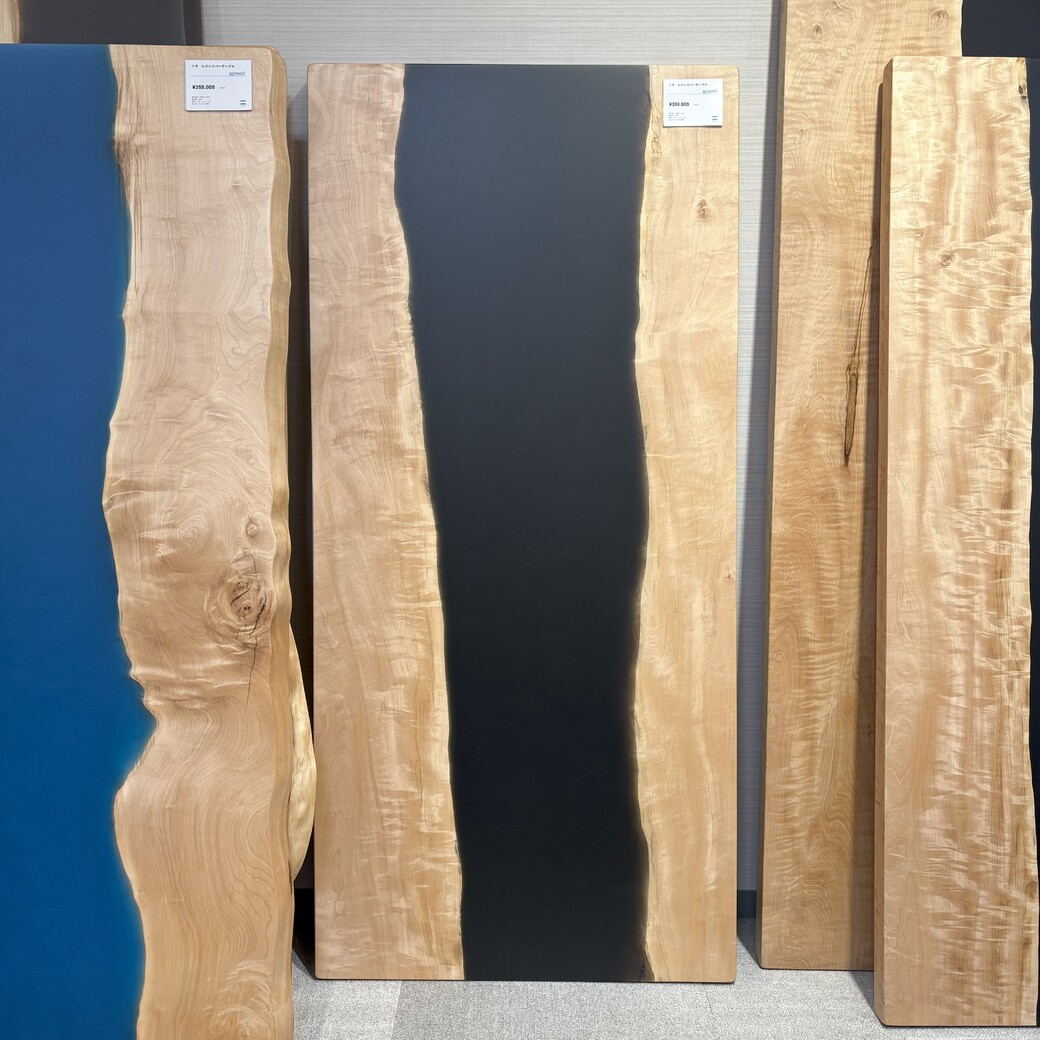 トチレジンリバーテーブル(ブラック)[1500-690]