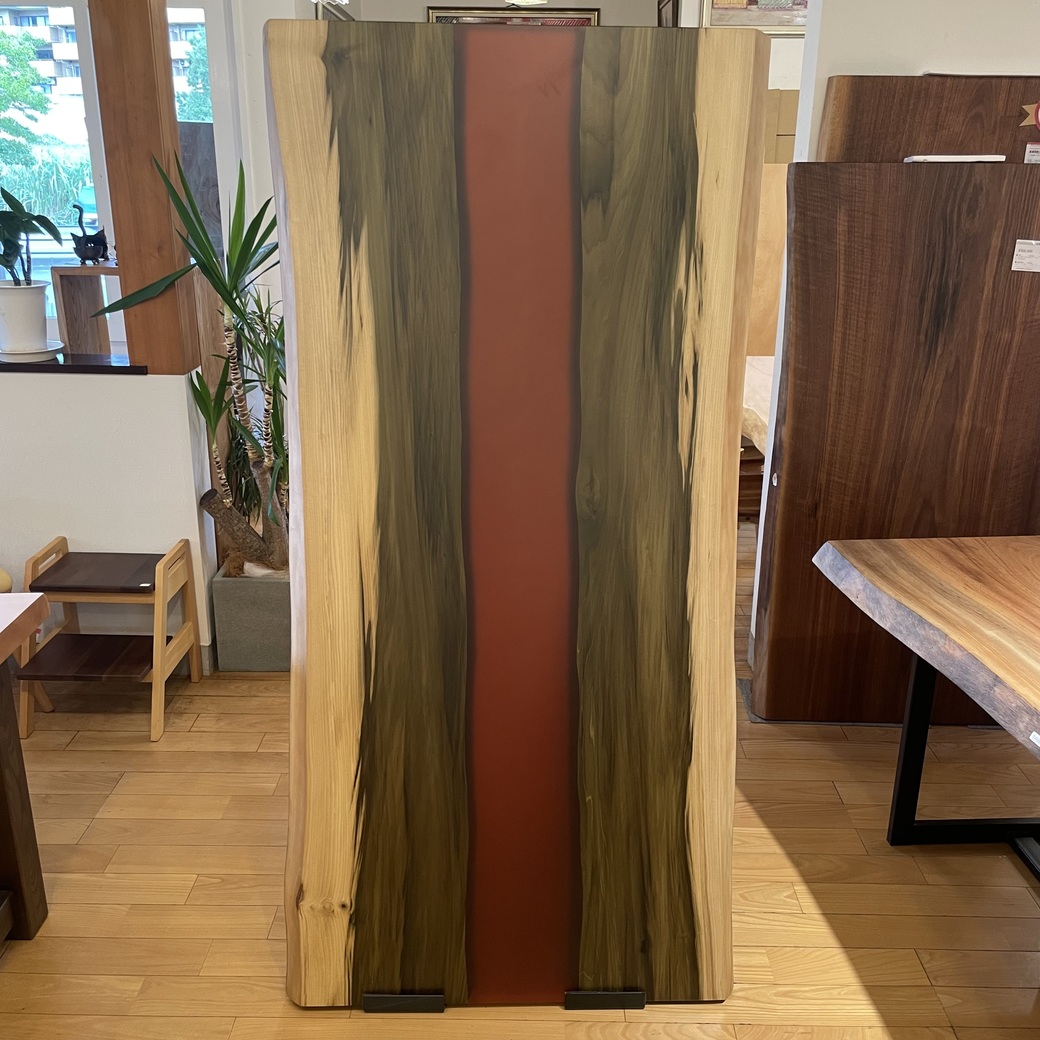 ホオノキレジンリバーテーブル(ブラウン)[1740-820]