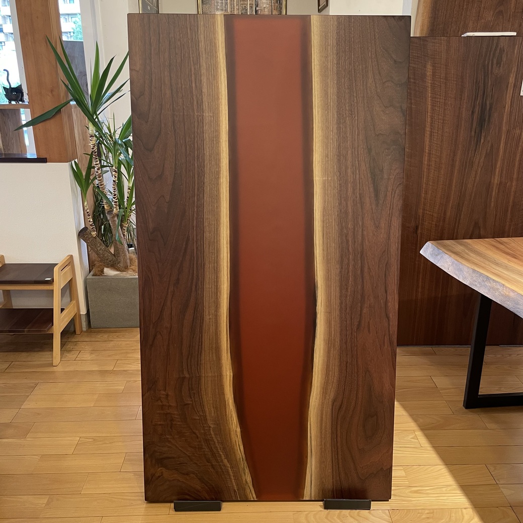 ウォルナットレジンリバーテーブル(ブラウン)[1510-810]