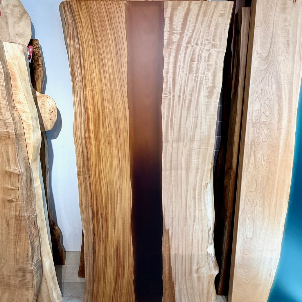 ケヤキトチレジンリバーテーブル(ブラウン)[1700-850]