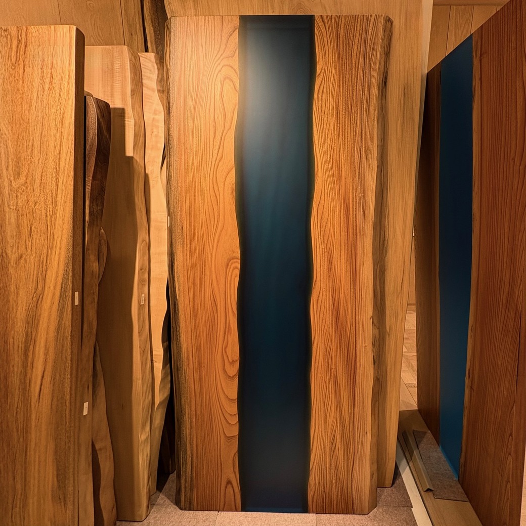 ケヤキレジンリバーテーブル(ネイビー)[1910-760]