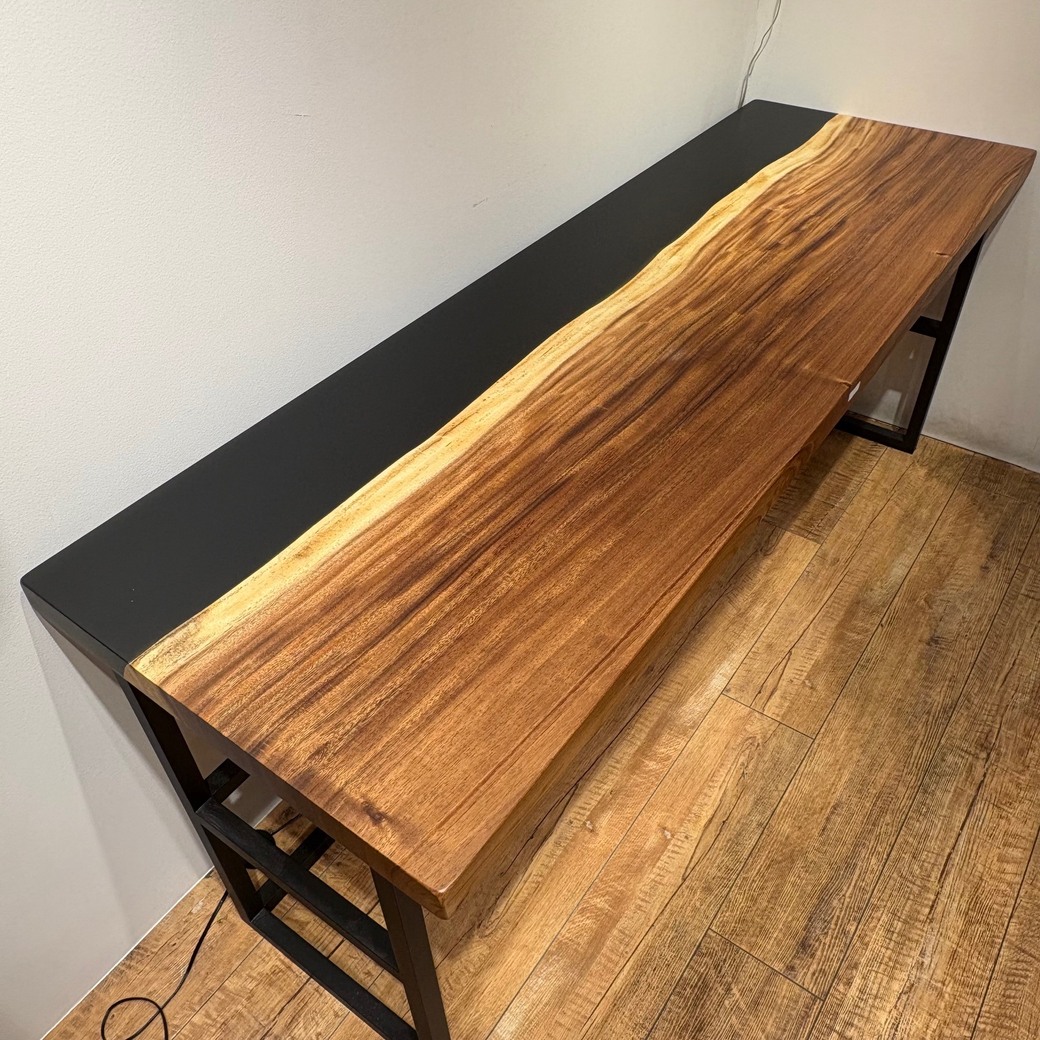 モンキーポッドレジンテーブル(ブラック)[1790-590]