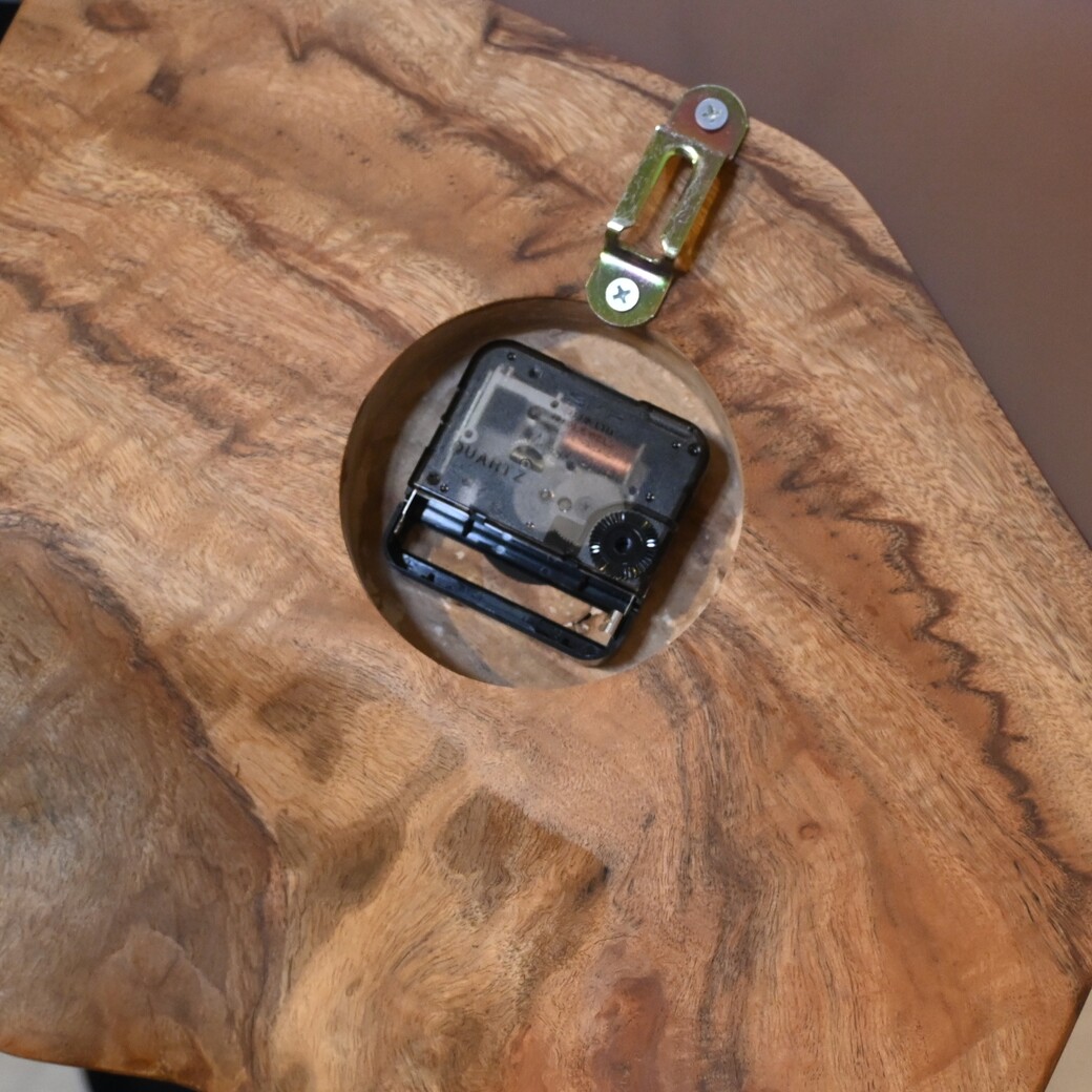 レジンウォールクロック(トチ×ブラウン)