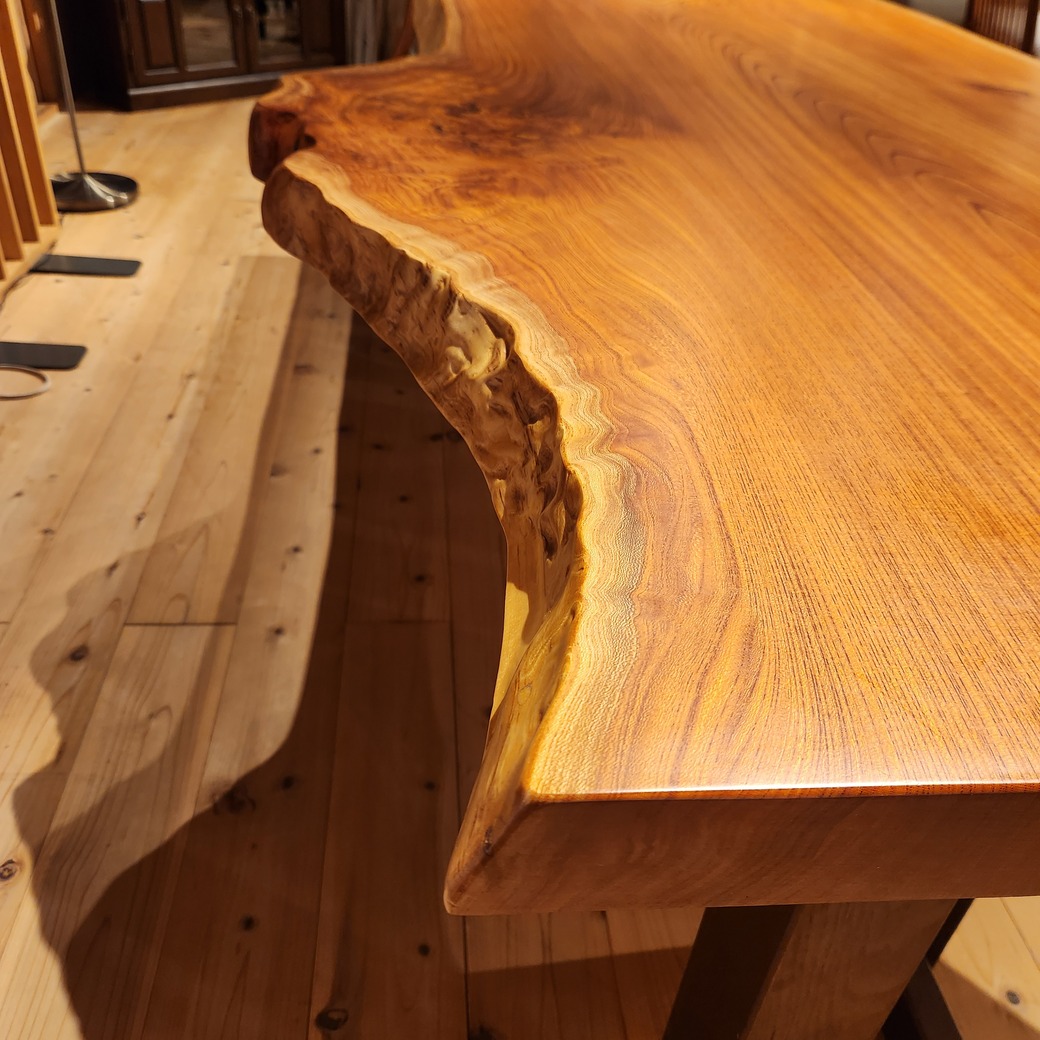 ケヤキ一枚板W2710(木製T字脚付)