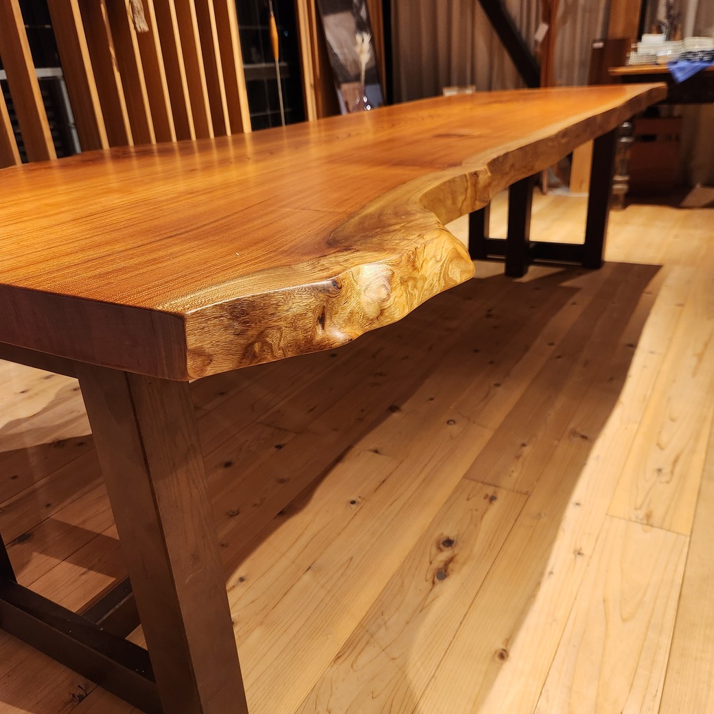 ケヤキ一枚板W2710(木製T字脚付)