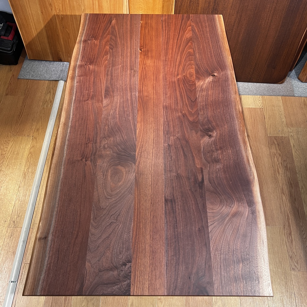 ブラックウォールナット耳付きハギテーブル